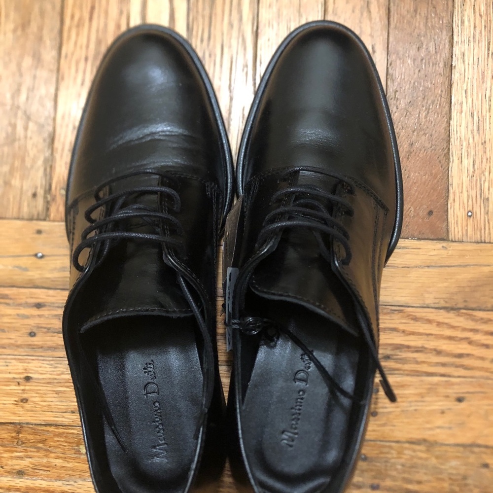 Massimo Dutti Black Leather Loafers